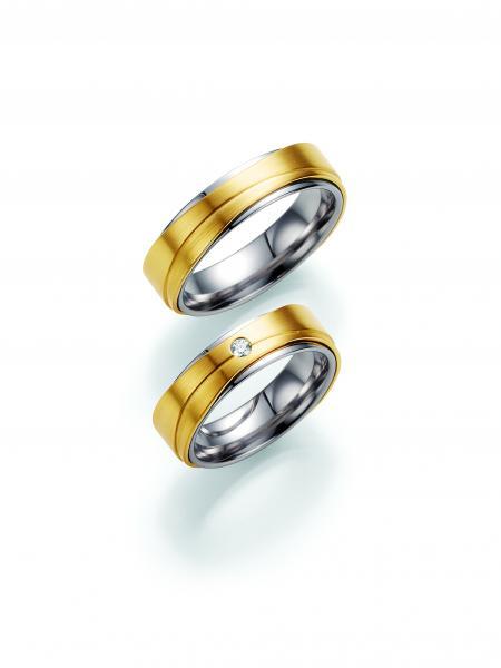 Trauringe Weiss-Gelbgold von Fischer 05 05517/060